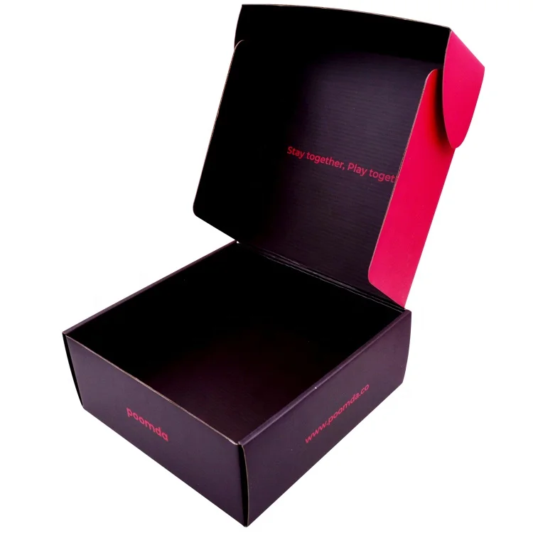 Wholesale E flute Biodegradable Kraft Corrugated Paper Black Box Clothing Packaging Gift Box