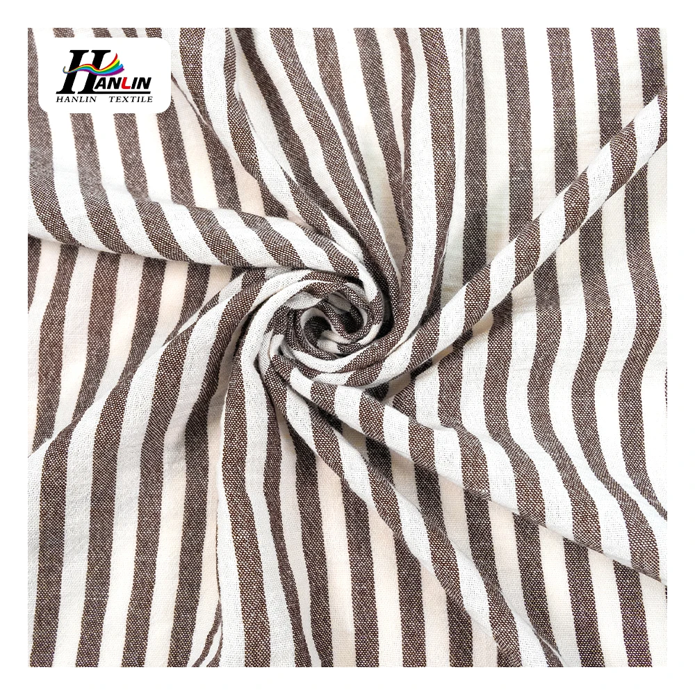 wholesale yarn dyed bulk fabric stripe quality shirt material polyester