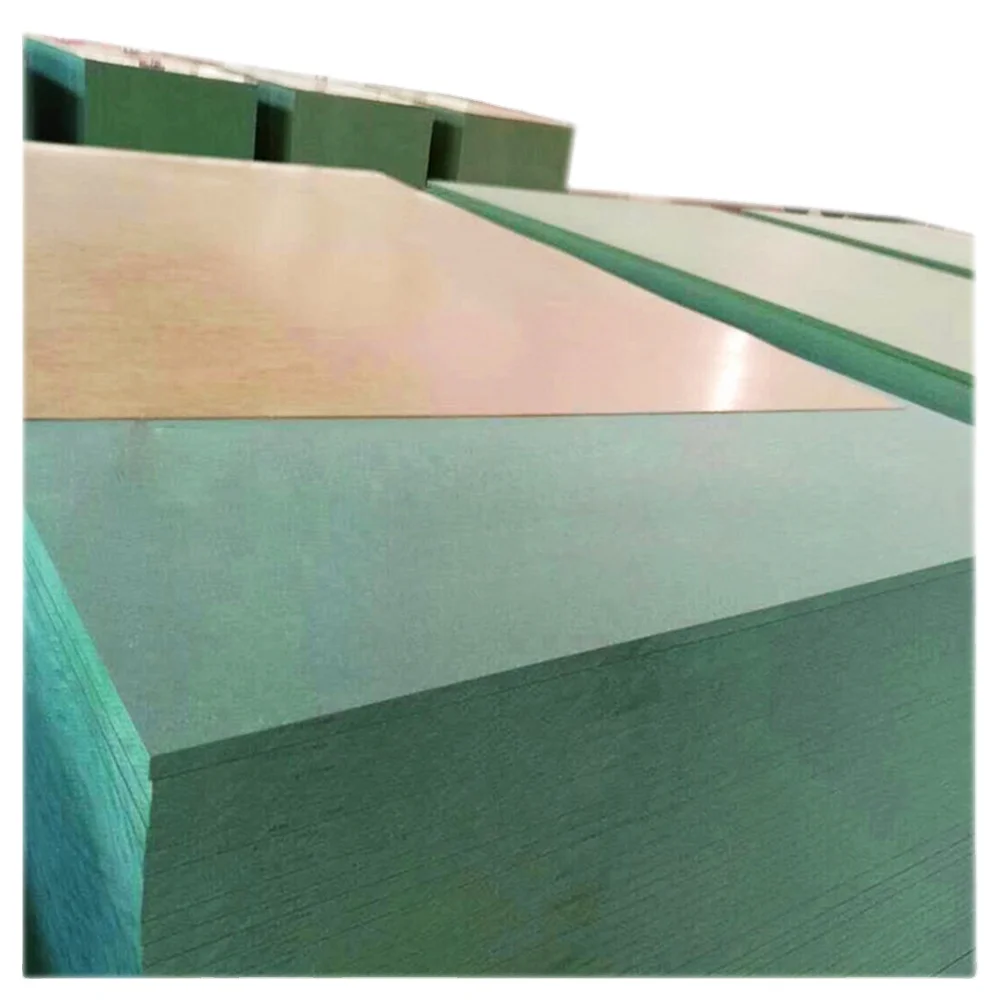 1220*2440mm cabinet materials E1 glue green color melamine faced HMR MDF