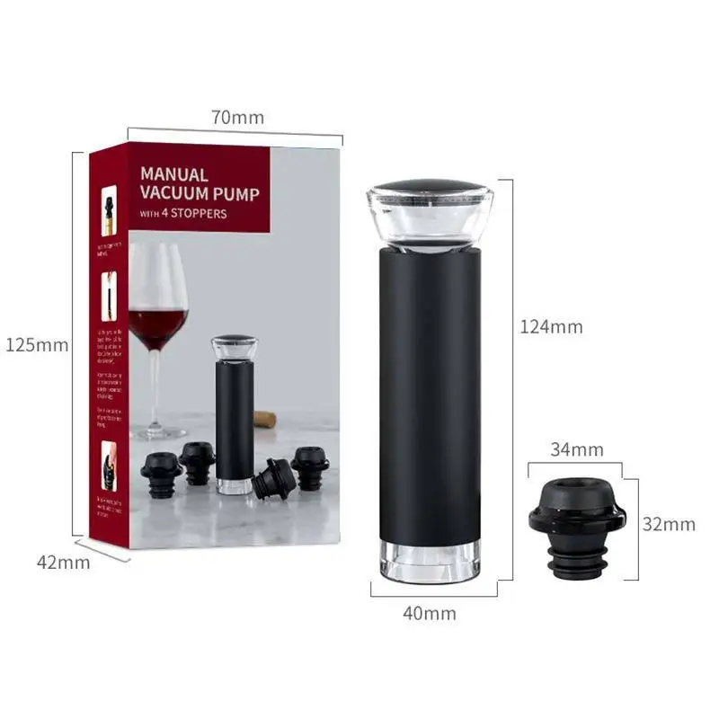 classic Modern Design stainless steel vacuum pump with 4 vacuum wine stopper mini pump vacuum