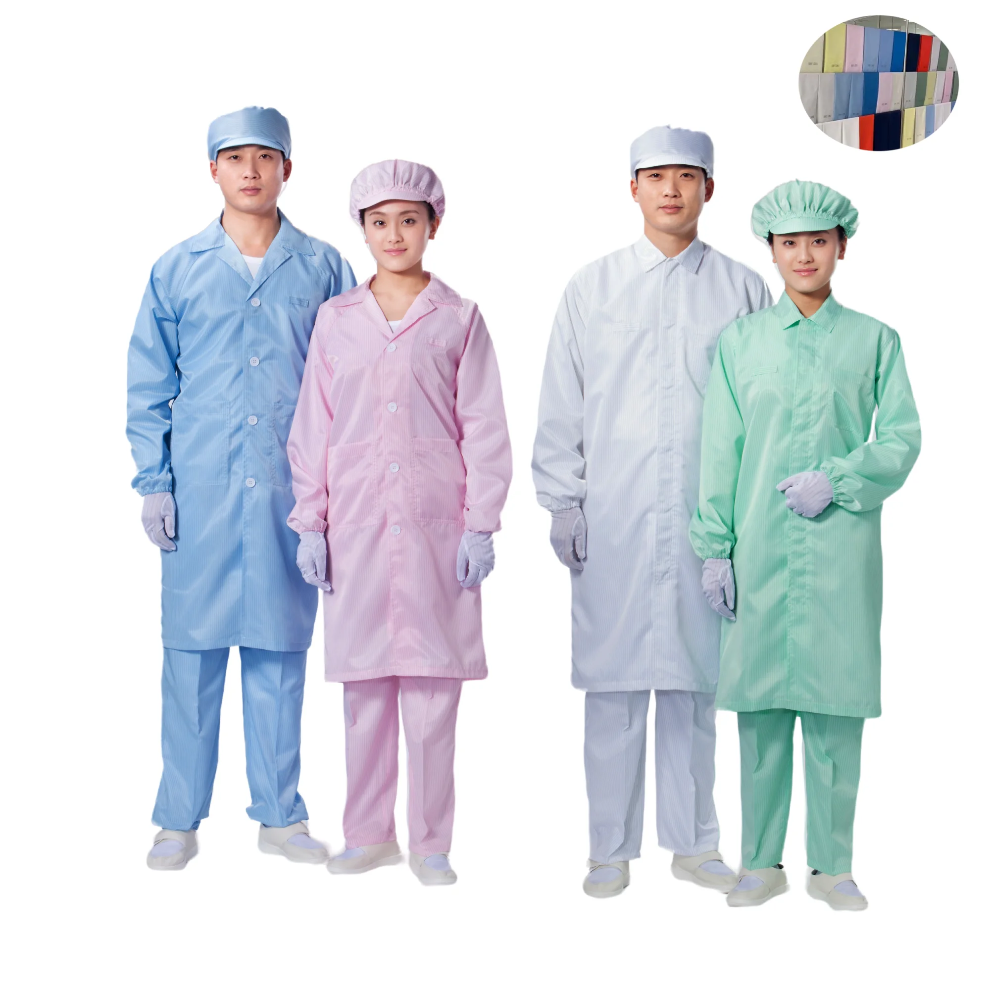OEM Logo Electronic industry Uniforms Dust-free Workshop Clothes ESD Cleanroom Garment Clothing Antistatic Smock Coat