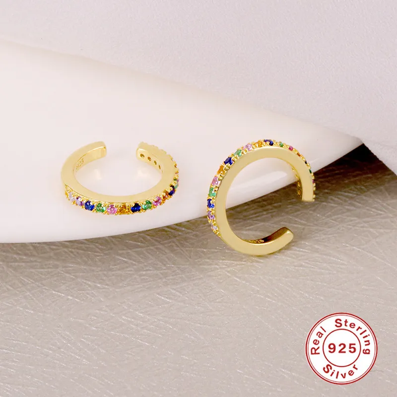 925 sterling silver clip on hoop earrings non piercing design ear clips without earring holes women ear cuff earrings 2022