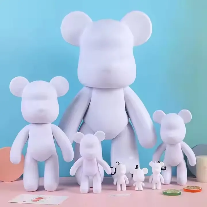 Yuwei Miniature Resin Charms Fluid Violent Bear White DIY Crafts Figurines With Painting