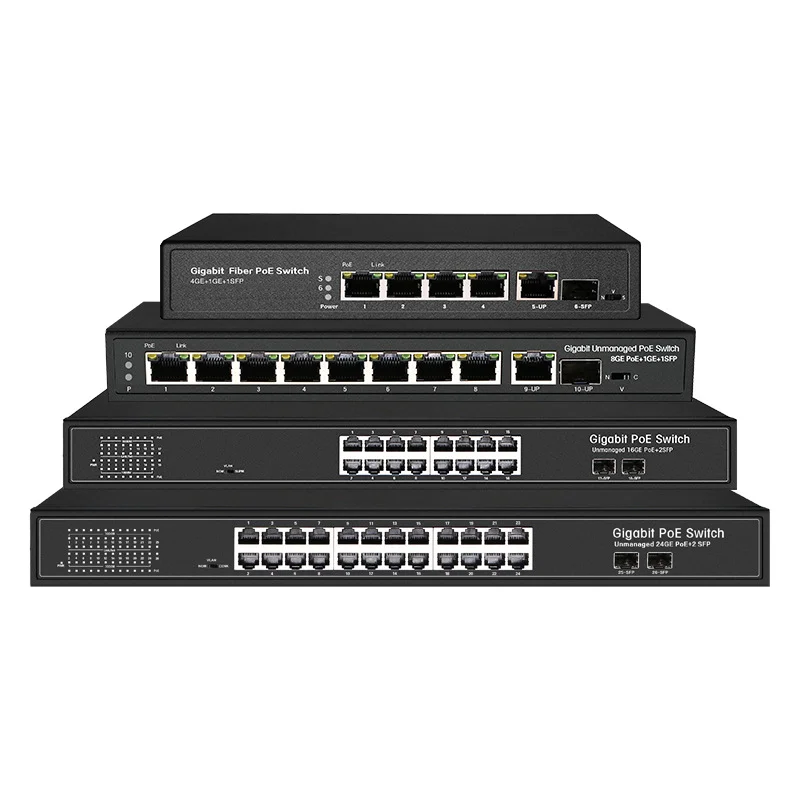 OEM 4 8 16 24 32 48 портов Gigabit Cctv сеть Ethernet Poe коммутатор 48 в 10/100/1000 м для Hikv Ip-камеры