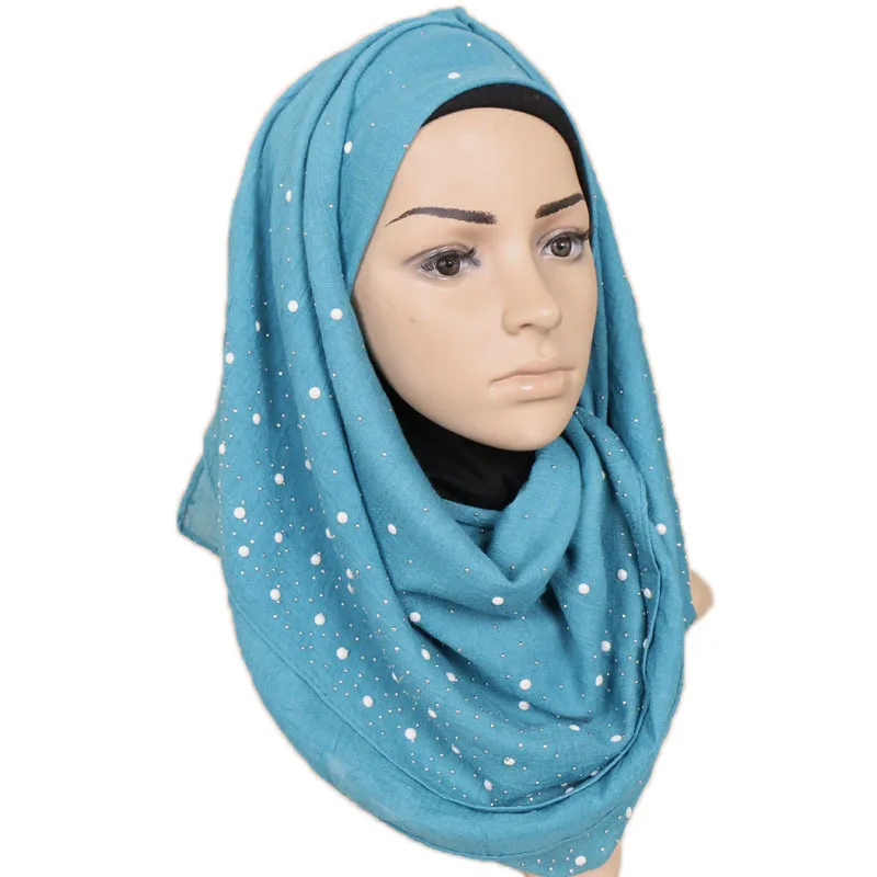 Hot selling hijab scarf for spring new fashion  viscose  scarf shawl with beads