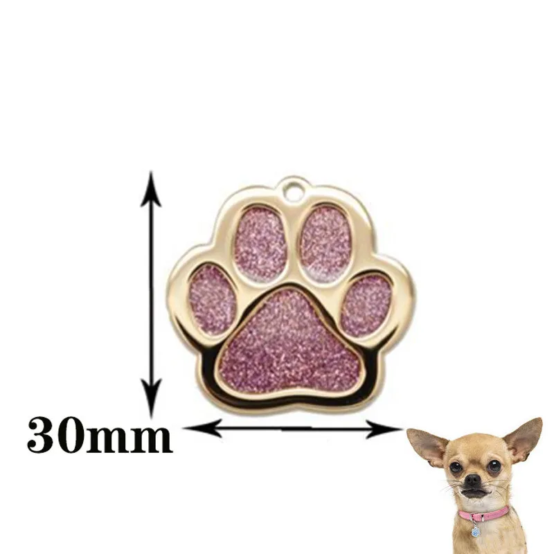 New arrival Shiny gold color Paw shape zinc alloy dog pet ID tag with custom logo in stock