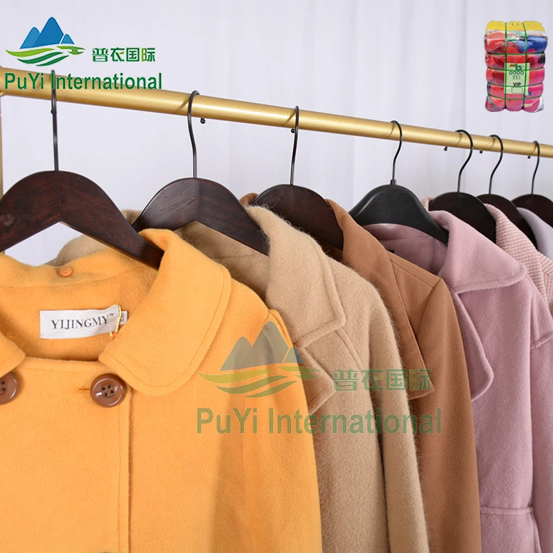 PUYI used clothes korea plus size winter costs branded usa used clothing bale clothes second hand
