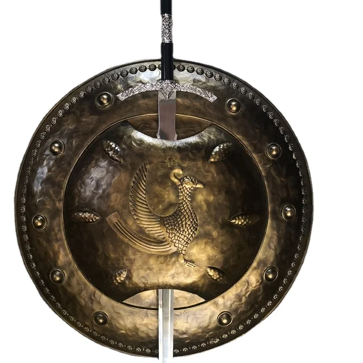 European-style Roman wall-mounted shield decorations samurai armor iron crafts hotel and television photography props decoration