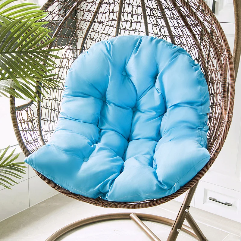 Solid color cradle cushion rattan chair removable and washable hanging basket hanging chair single swing seat large cushion