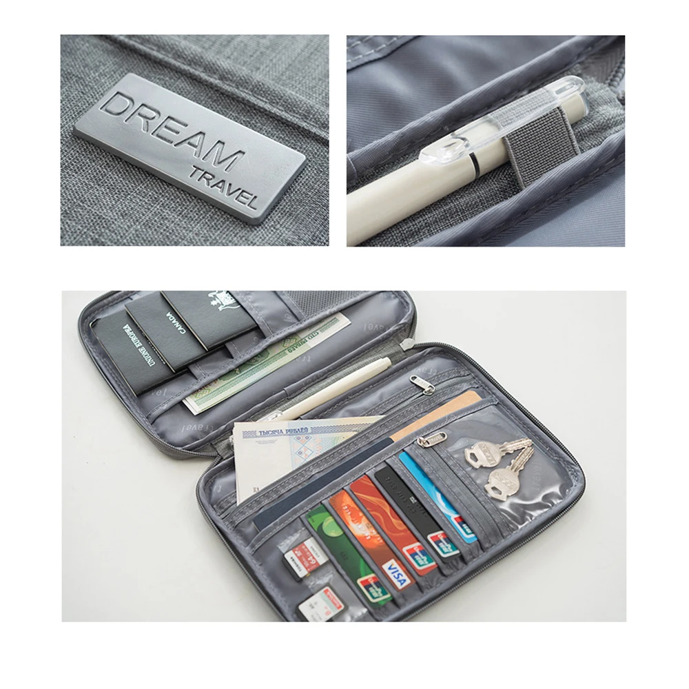 waterproof passports bag for travelling multi-function large capacity travel passport card travel bag sling bag