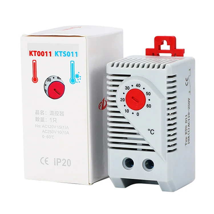 110-220VAC small Din Rail install NC function KTO 011 thermostat for power distribution cabinet