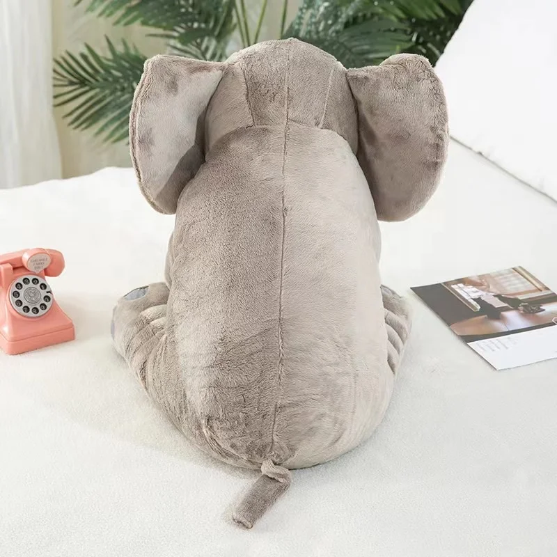 Wholesale 40cm stuffed animals toys elephant plush pillow custom big ears elephant pillow animal plush for baby sleeping