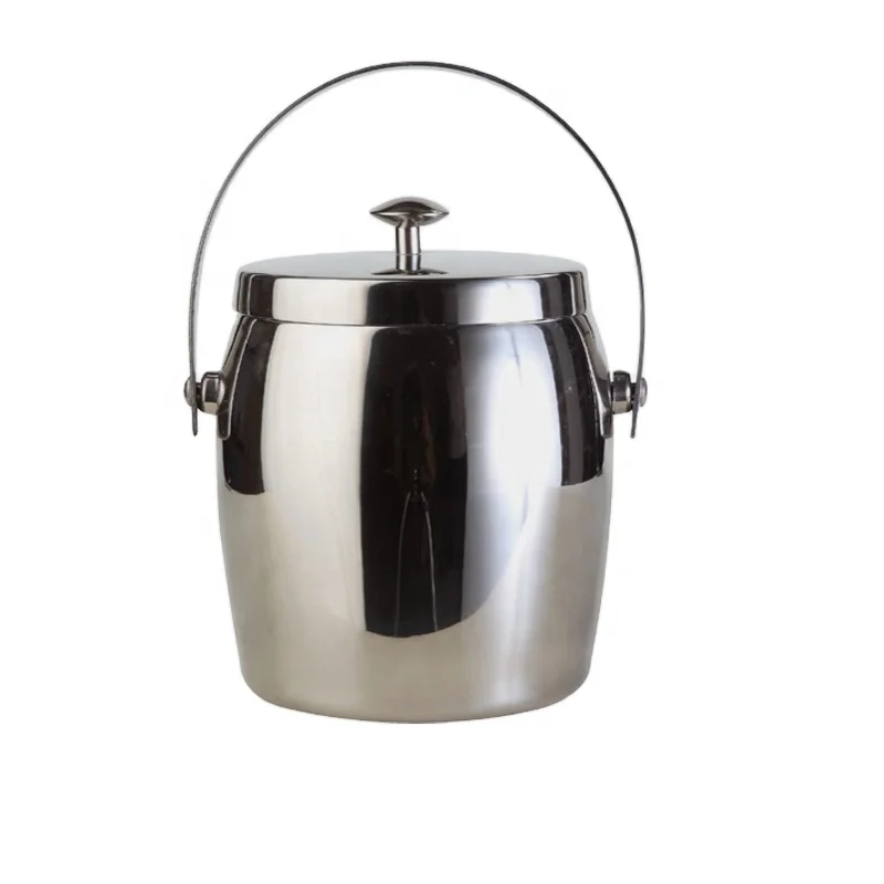 Высококачественное металлическое ведро для льда из нержавеющей стали с двойными стенками