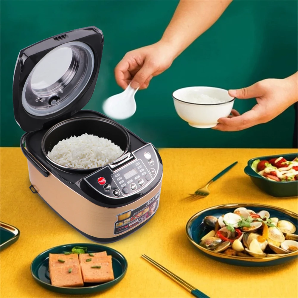 Intelligent visual rice cooker household non stick pot 5L reservation timing multifunctional fryer  dual-use