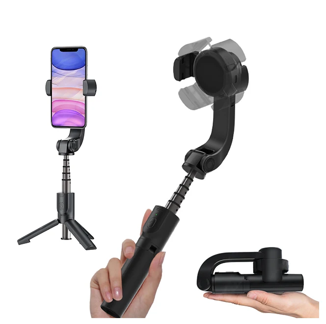 Followshow S1 outdoor flexible 360 Rotation portable Handheld folding 1 axis Selfie Stick Mobile Gimbal Phone Stabilizers tripod