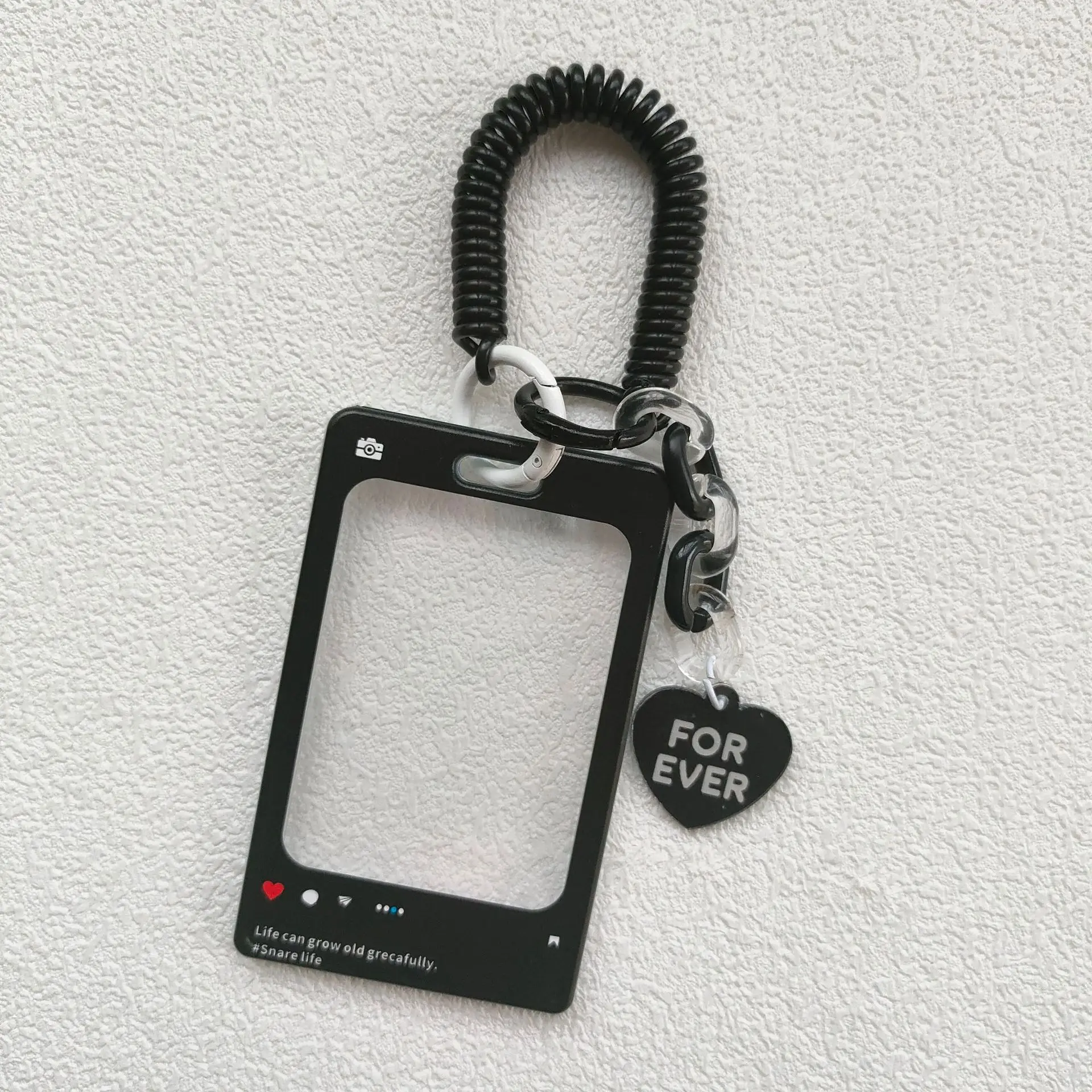 2024 New Arrival Acrylic Photo Card Holder Keychain INS DIY Idol Photo Frame Sleeves With Chain Kpop Frame Keychain