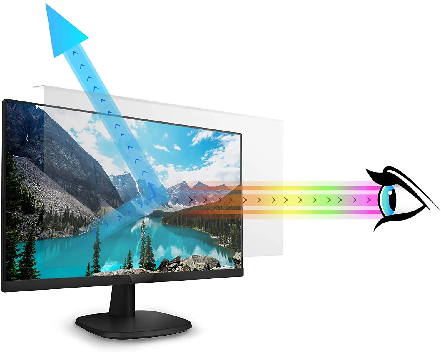 Removable Anti Glare  Full 4K UHD 65inch Smart LED TV Screen Protector Hanging On Acrylic Anti Blue Light Filter