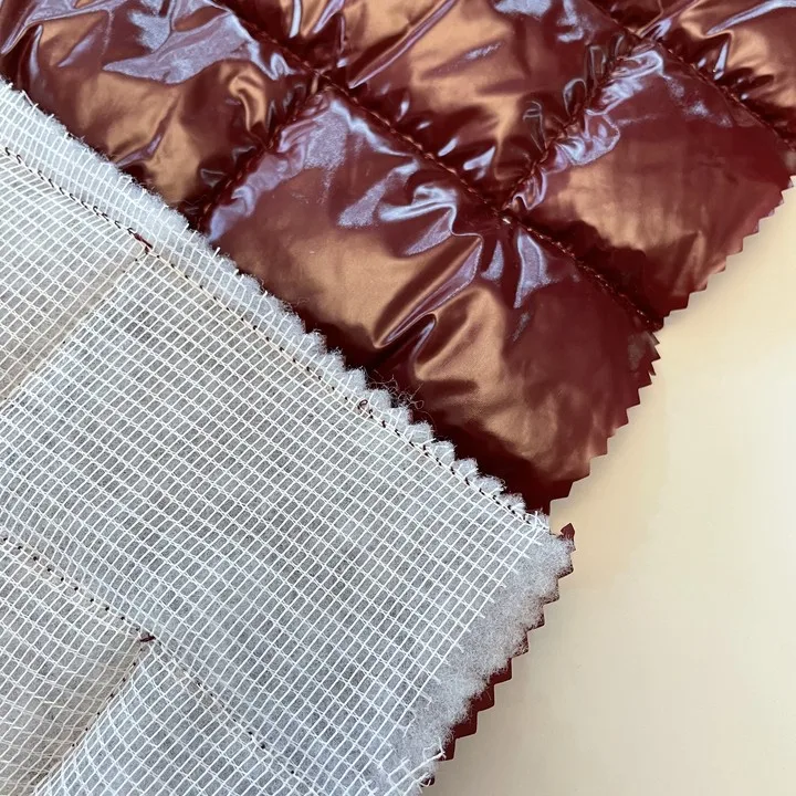 PLain 100% nylon Quilted fabric /  garment padding material