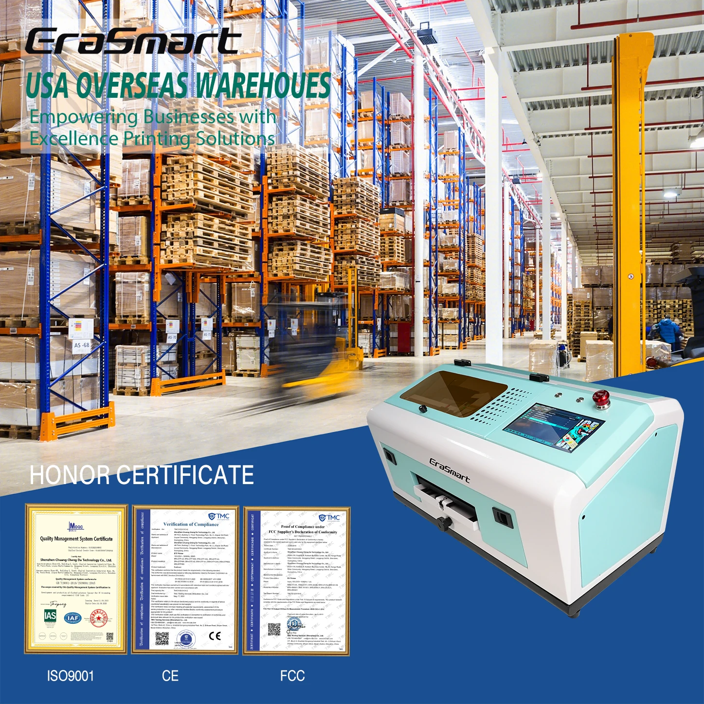2024 Erasmart OEM ODM A3 dtf portable fabric textile printer wifi Phone Case Wireless Printer machines for small businesses