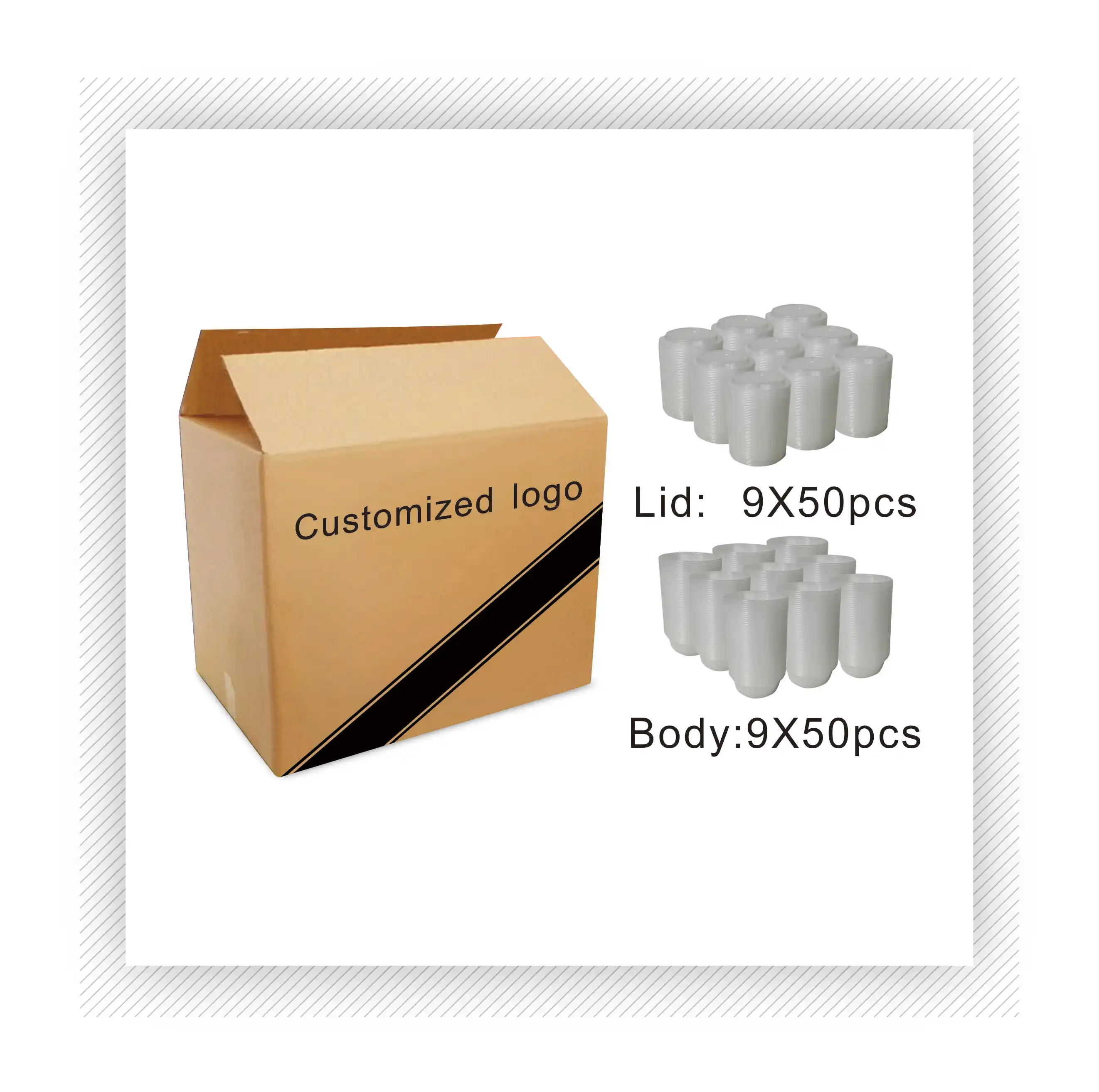 12 oz Disposable Round Clear Plastic Storage Slime Soup Food Container with Lid