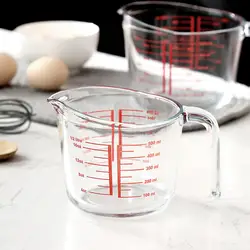 Factory Wholesale Creative Microwave Safe High Borosilicate Clear Glass Measuring Cups 500ml With Handle