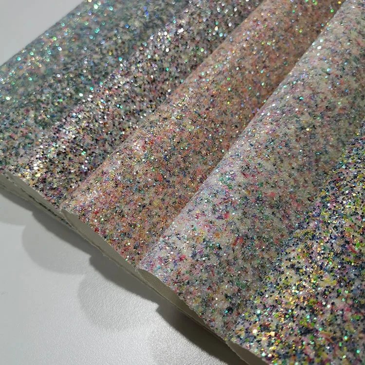 Decoration bag shoes vinyl shiny metallic hexagon sparkling faux Mixed Color grade 3 glitter fabric