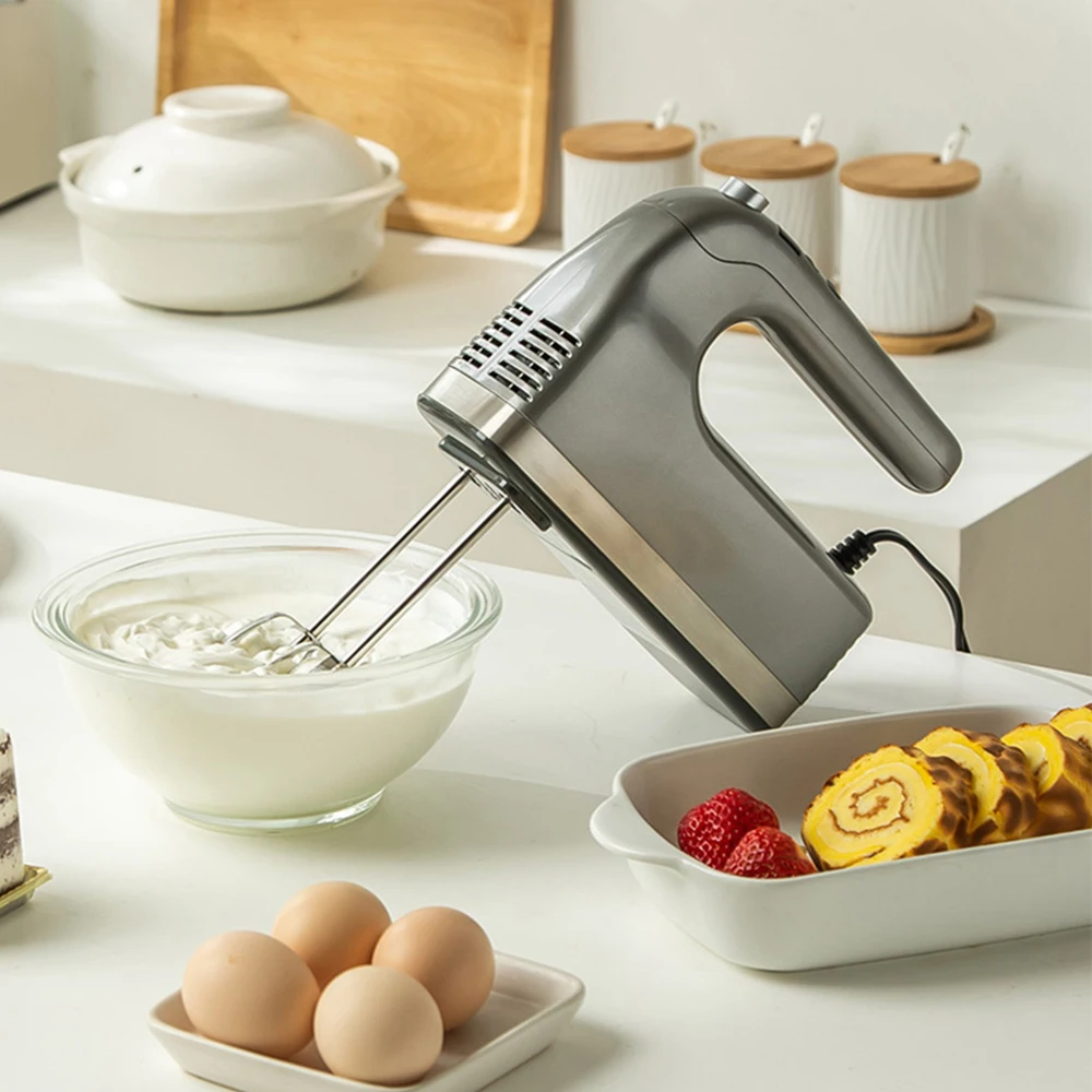 2024 New Professional Handheld Shaker Egg Mixer Multifunction Low Noise Hand Blender with Double Paddle and Base for House Use