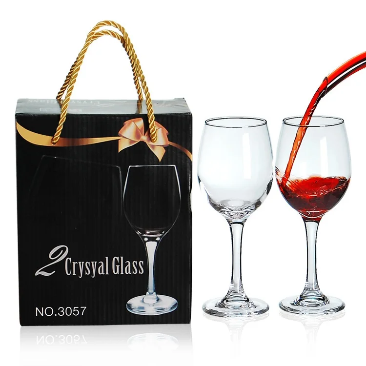 wine glass set of 2 High quality popular design vintage crystal cheap red wine glass cups set for wedding party hotel