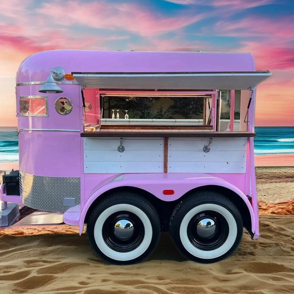 Modern design horse box trailer pastry flower food trailer truck
