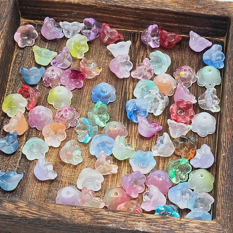 Glass beads 7*12mm Bellflower loose beads Bell flower bracebell flower for diy jewelry hairpin beaded material