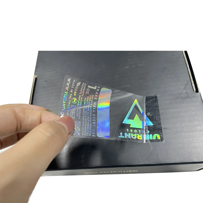 Custom Hologram Laser Stickers Void Tamper Evident Security Seal Removed Warranty Digital Printing Paper Soy Ink