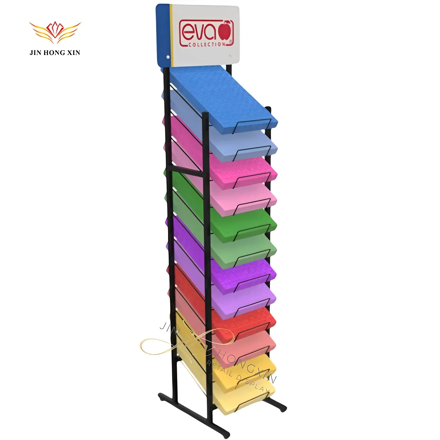 Retail store Double side stand flooring A4 cardstock display rack