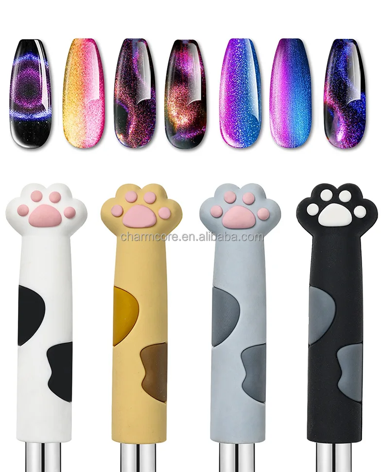 Cat Paw Pattern Nail Art Cat Magnet Strong Magnetic Stick Manicure Nail UV Gel Tools Multi-Function Varnish Magnet Pen Decor