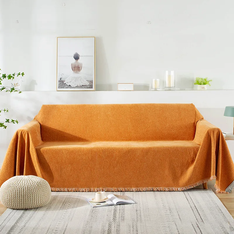 Winter Plush Non-slip Solid Color Corner Sofa Cover Armchair Cover For Living Room Chairs Couch Slipcover