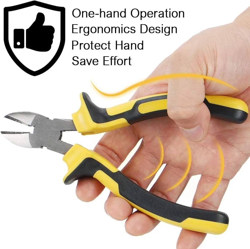 GTYPRO Diagonal Cutting Pliers 6 Inch Diagonal Cutters Wire Cutters Durable Nickel Chromium Steel Construction  CR-V Taiwan