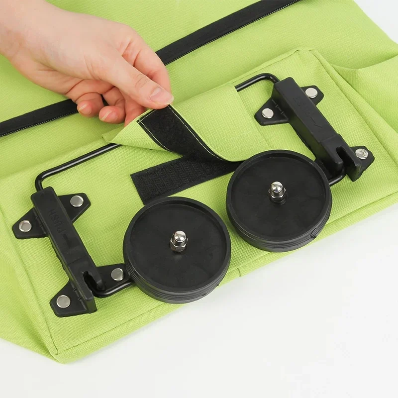 Foldable Trolley Sundries Bag Shopping Cart Reusable Grocery Shopping Box Bags with Wheels