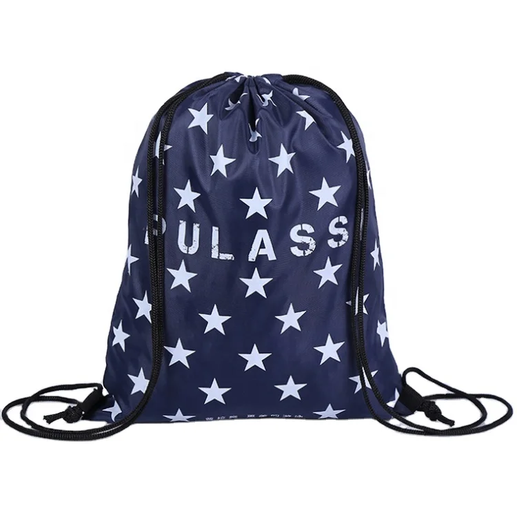 Good quality 210D polyester drawstring gym sport bag,Low MOQ waterproof fashional drawstring backpack with custom logo printing