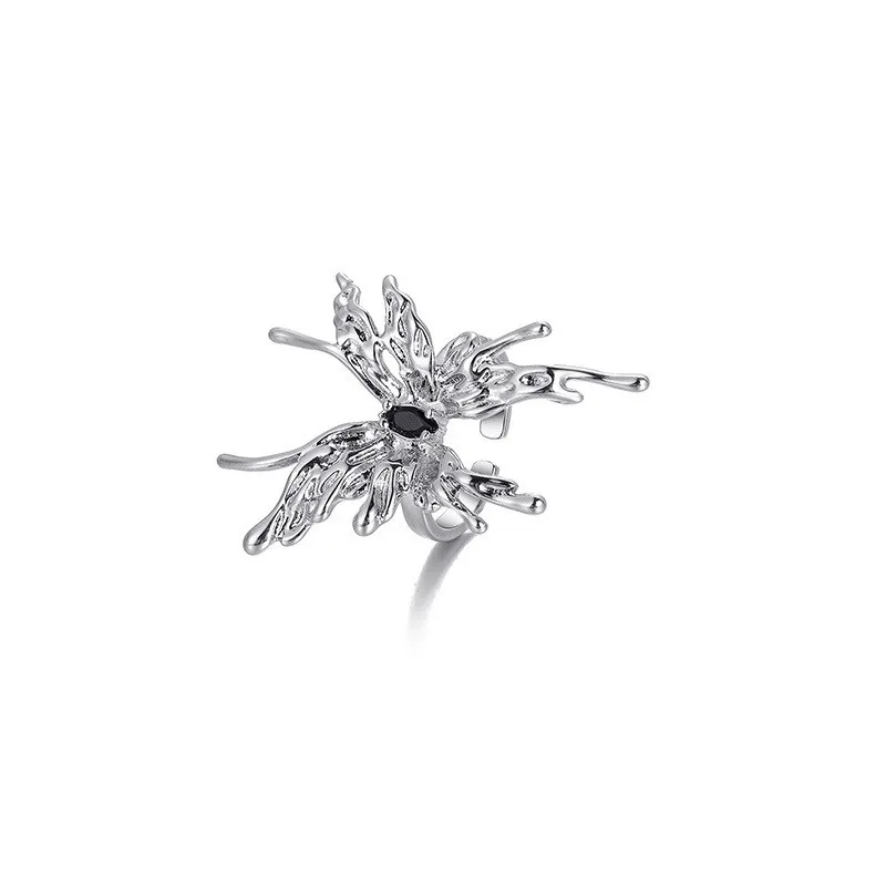 Butterfly Ring Y2k Style Women Dainty Trendy Fashion Jewelry Rings Senior Liquefied Silver Engagement Rings for Women Titanium