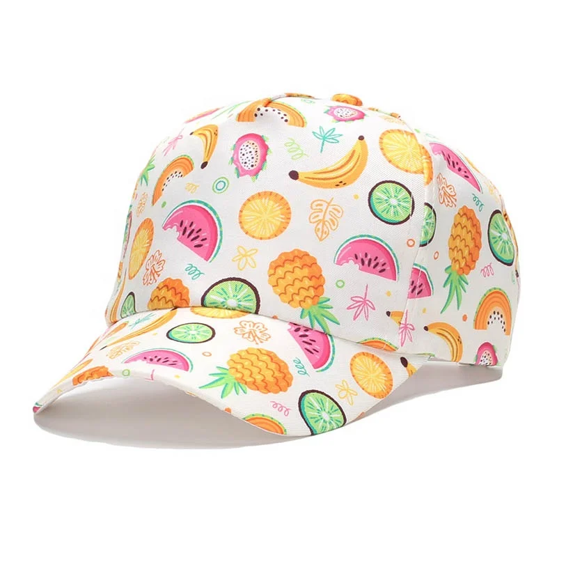 Sports Running Cap Trucker Hat Boys 100% Polyester Adults Summer Caps Female Headwear Rainbow Print Shark Truck Fruits Novelty