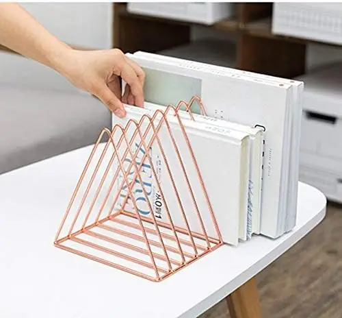 Acrylic Triangle File Folder Racks and Magazine Holder Metal bookshelf vinyl record storage
