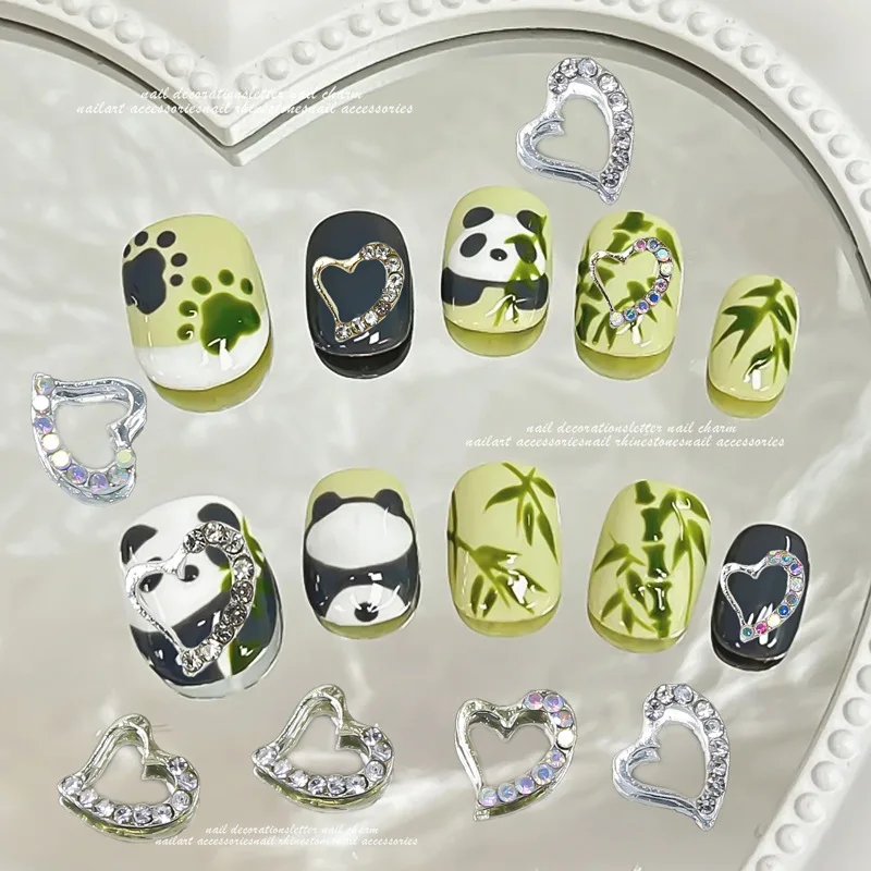 New Nail Art Pearl Heart White Diamond Bowknot Popular Trendy Heart-shaped Rhinestone Alloy Nail Decorations