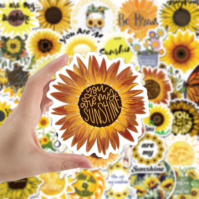  50 шт. подсолнечника с принтом «you are my sunshine наклейки ПВХ наклейка для скрапбукинга 