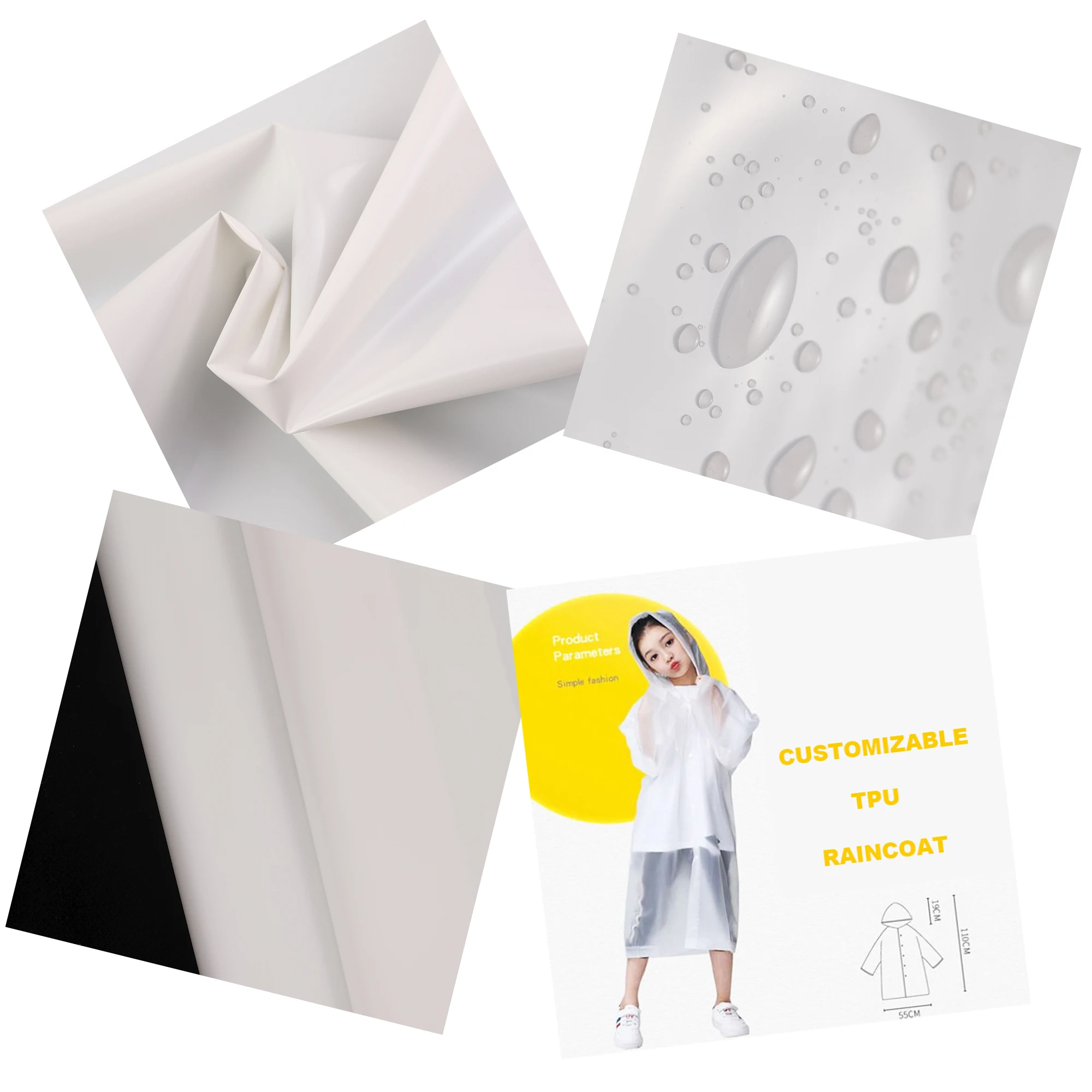 HUANLONG Direct Sale thermoplastic polyurethane Film White Waterproof Anti-scratch TPU Film for Raincoats and Apron Products