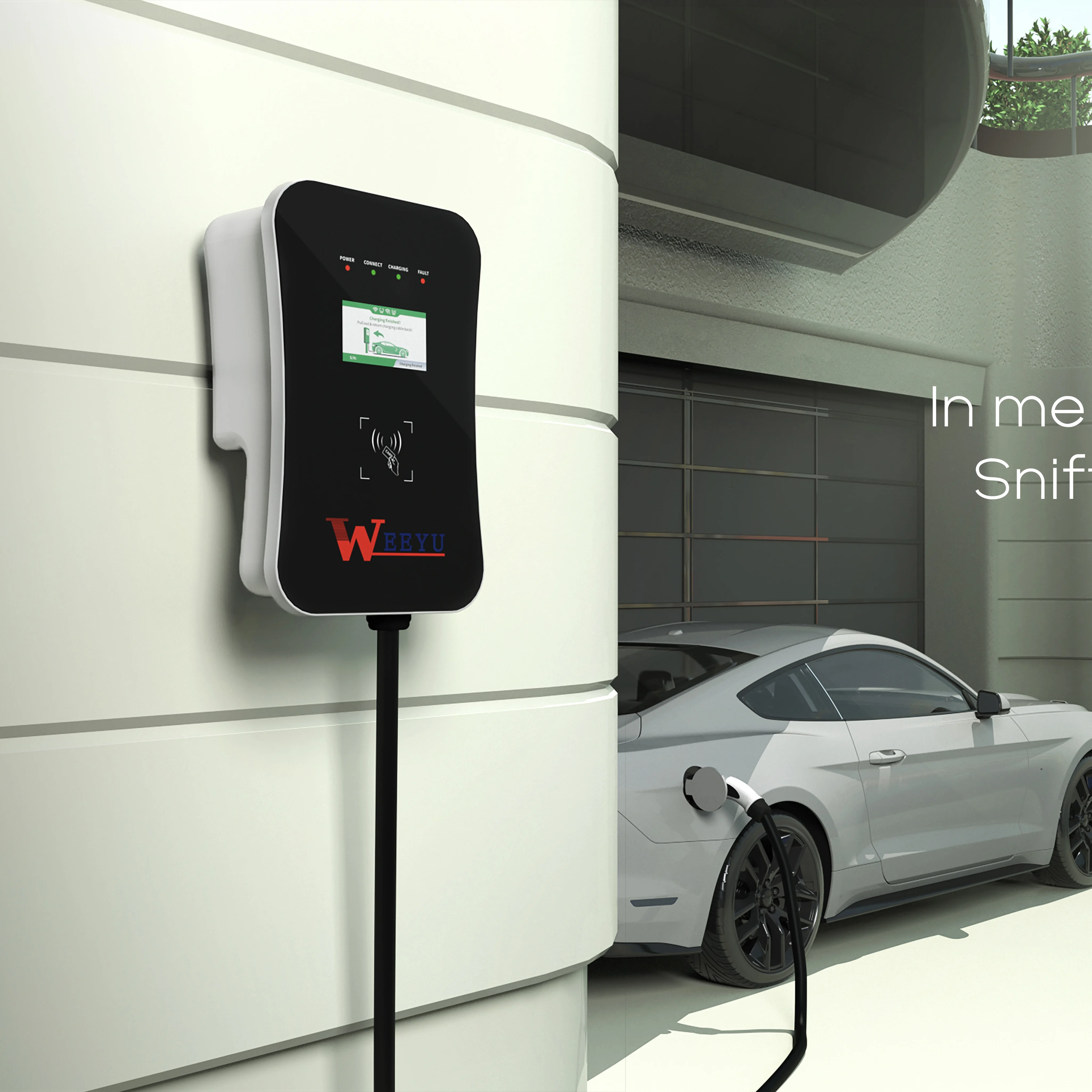 Floor mounted Level 2 EV Charger 7kw  Electric Charging Station for Vehicle Charge