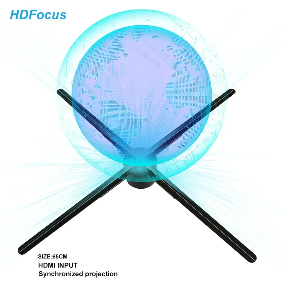 65cm HDMI-Synchronization Interactive PC Equipment 3D Holographic Projector with Fan Indoor Education Application OEM Supplier