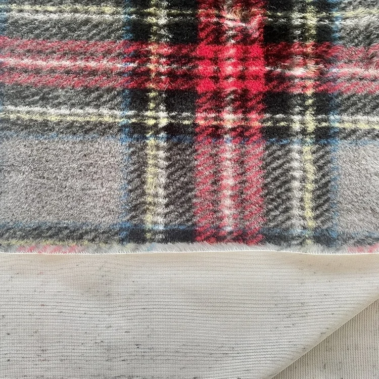 Home Textile Blanket 100% Polyester Fleece Fluffy Printed Scottish Tartan Checkered Scarf Fabric