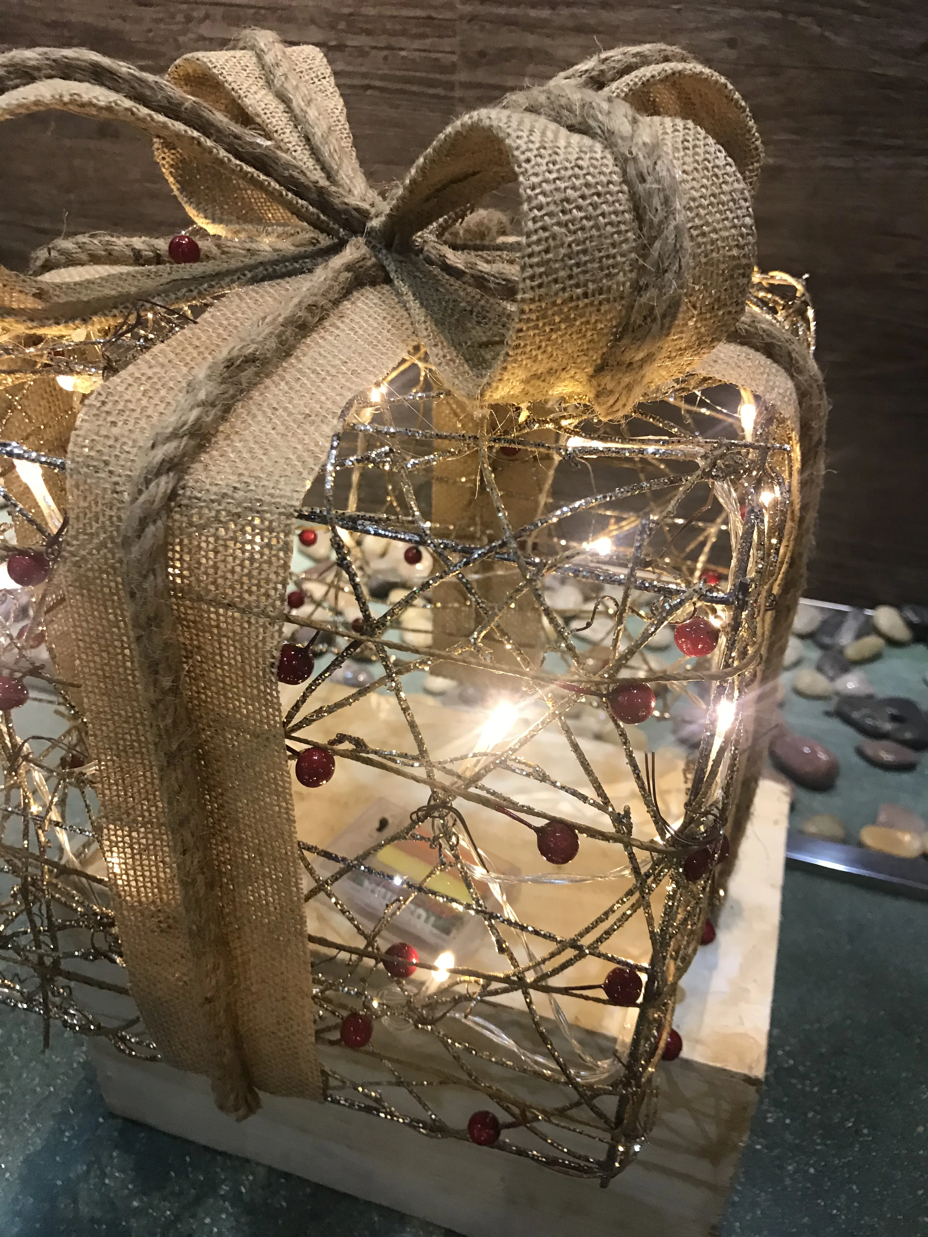 Home Decoration Lights Sisal 3 Gift Boxes Assorted