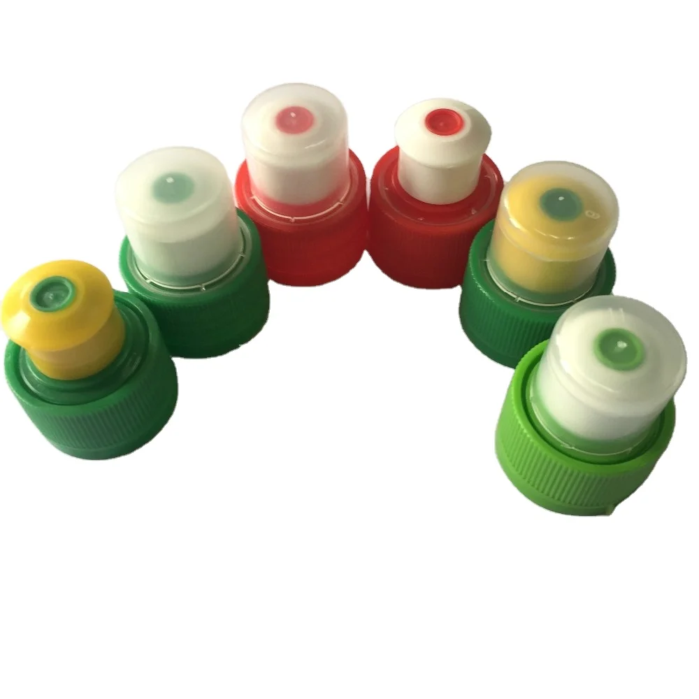 Certificated push pull closure sport cap for water or beverage with tamper evident band