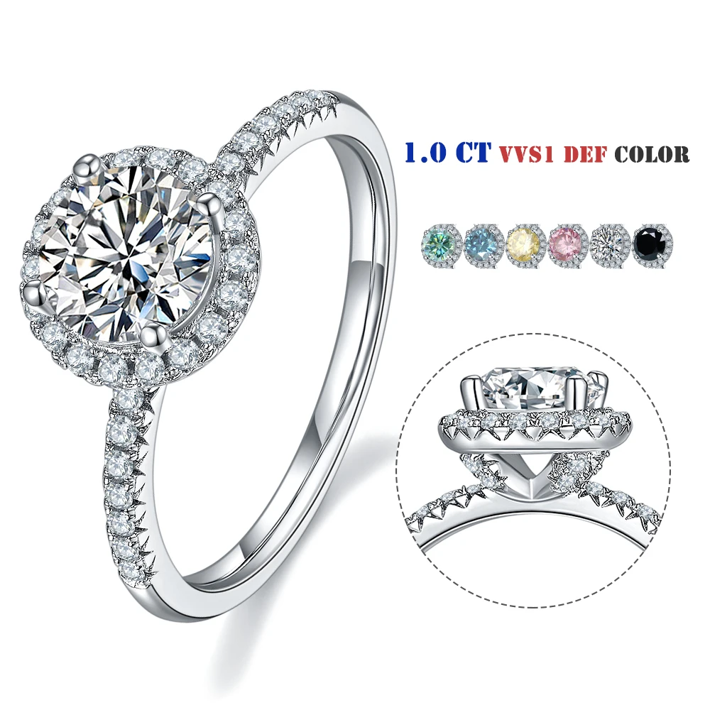 Light Jewelry Jewelry Wholesale Trendy Moissanite Diamond Engagement Ring 925 Silver Moissanite Jewelry