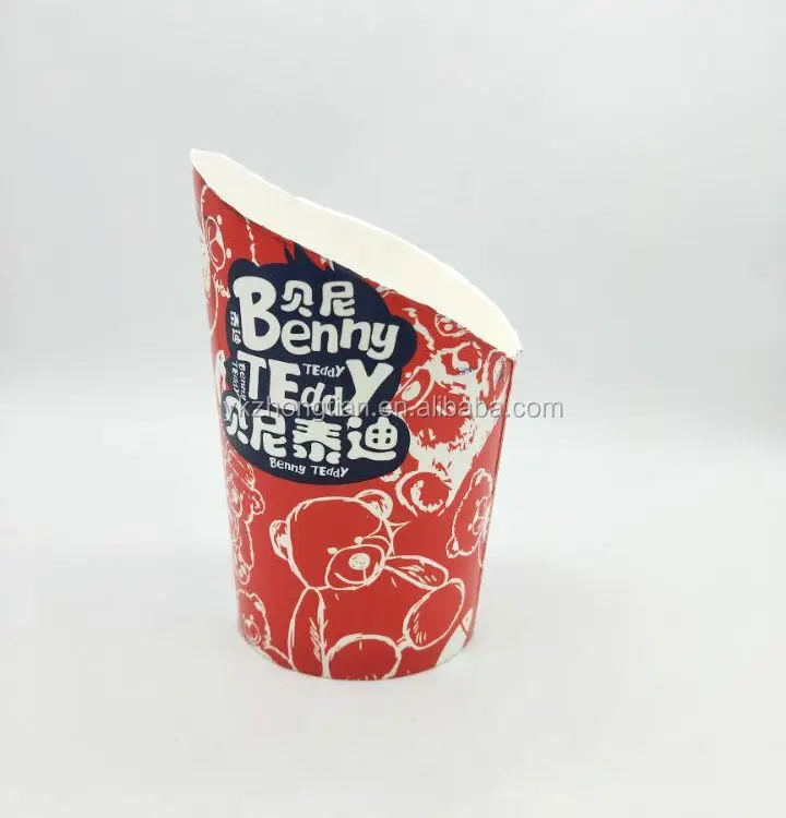 Disposable Environment 14OZ Kraft Paper Cup For French Fries